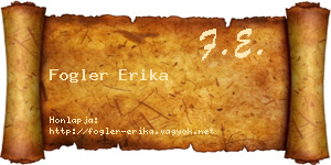 Fogler Erika névjegykártya