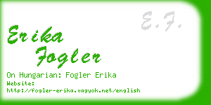 erika fogler business card